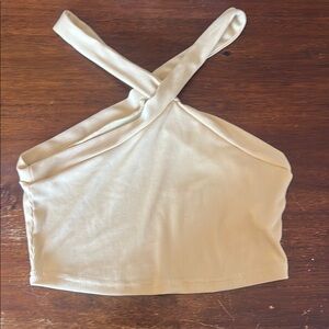 Stylish pale yellow Women's Cross-Strap Top